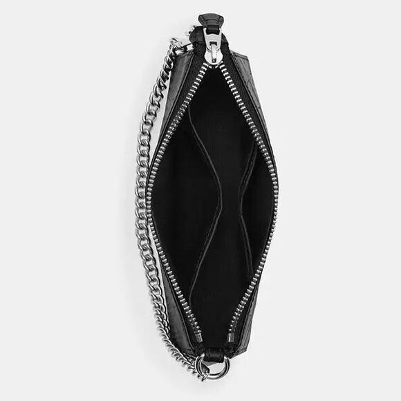 NWT Coach Nolita 19 CN382 Crocodile-embossed leather Silver/Black - Picture 8 of 8